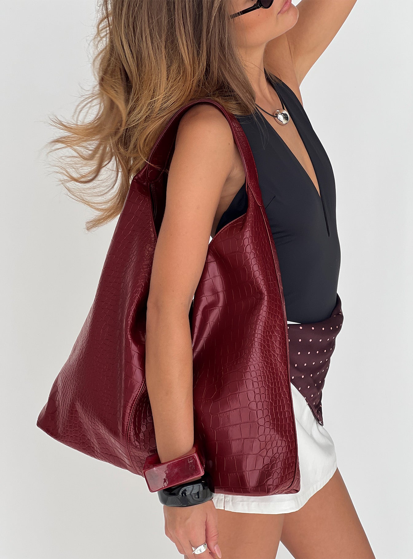 Treat Me Nice Oversized Shoulder Bag Red