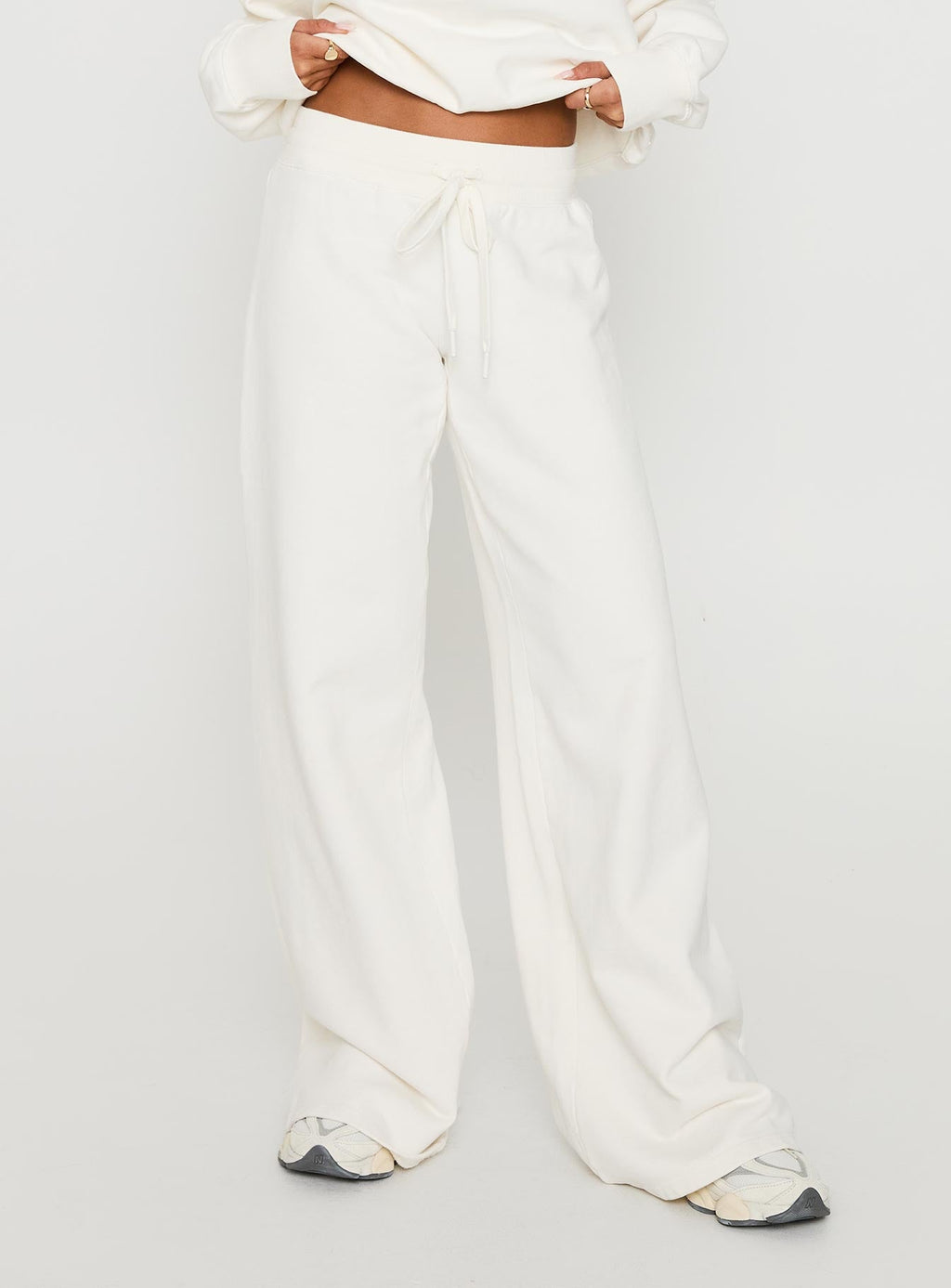 Dodie Wide Leg Pants Washed White