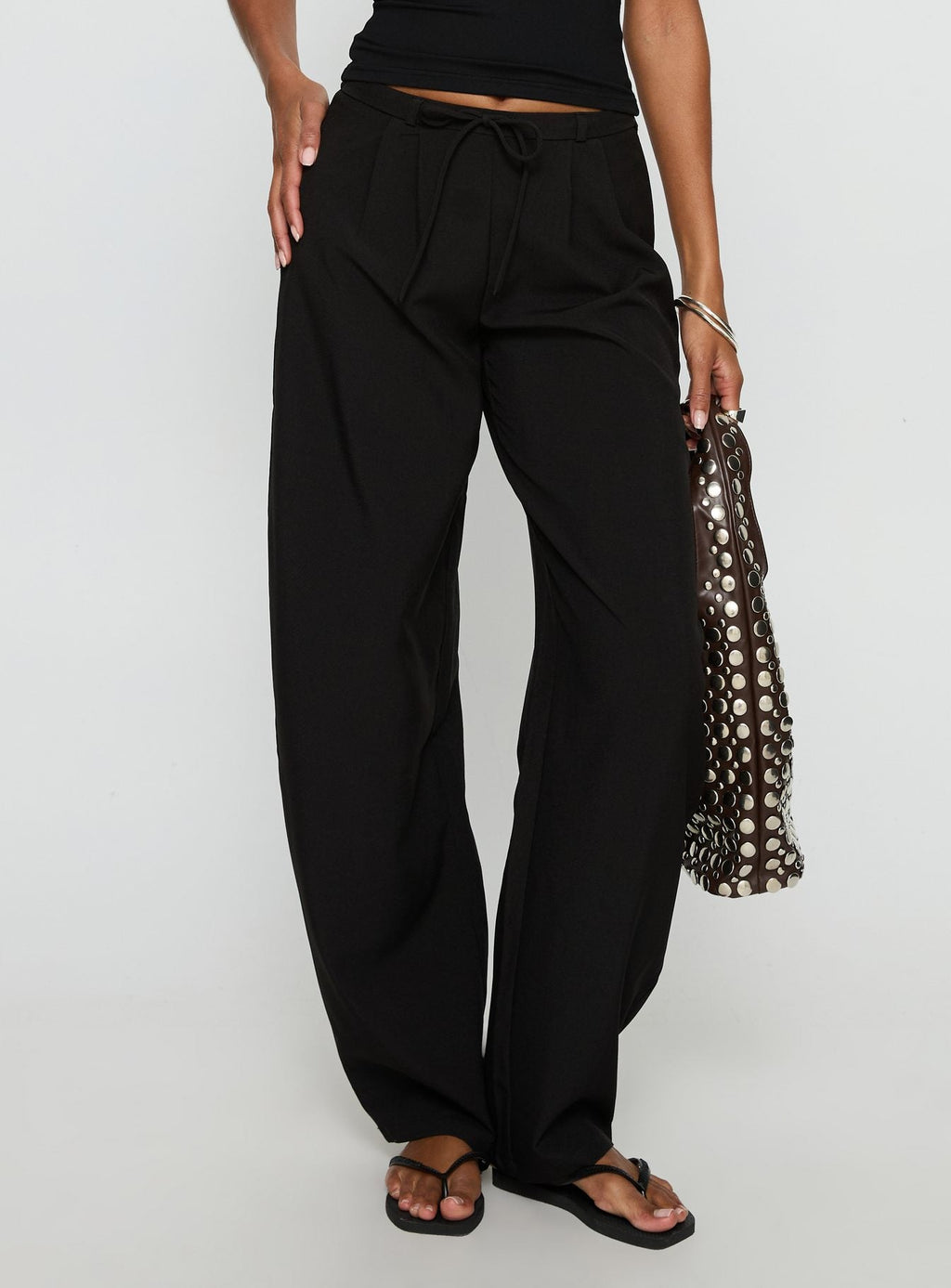 Triffid Barrel Leg Pants Black