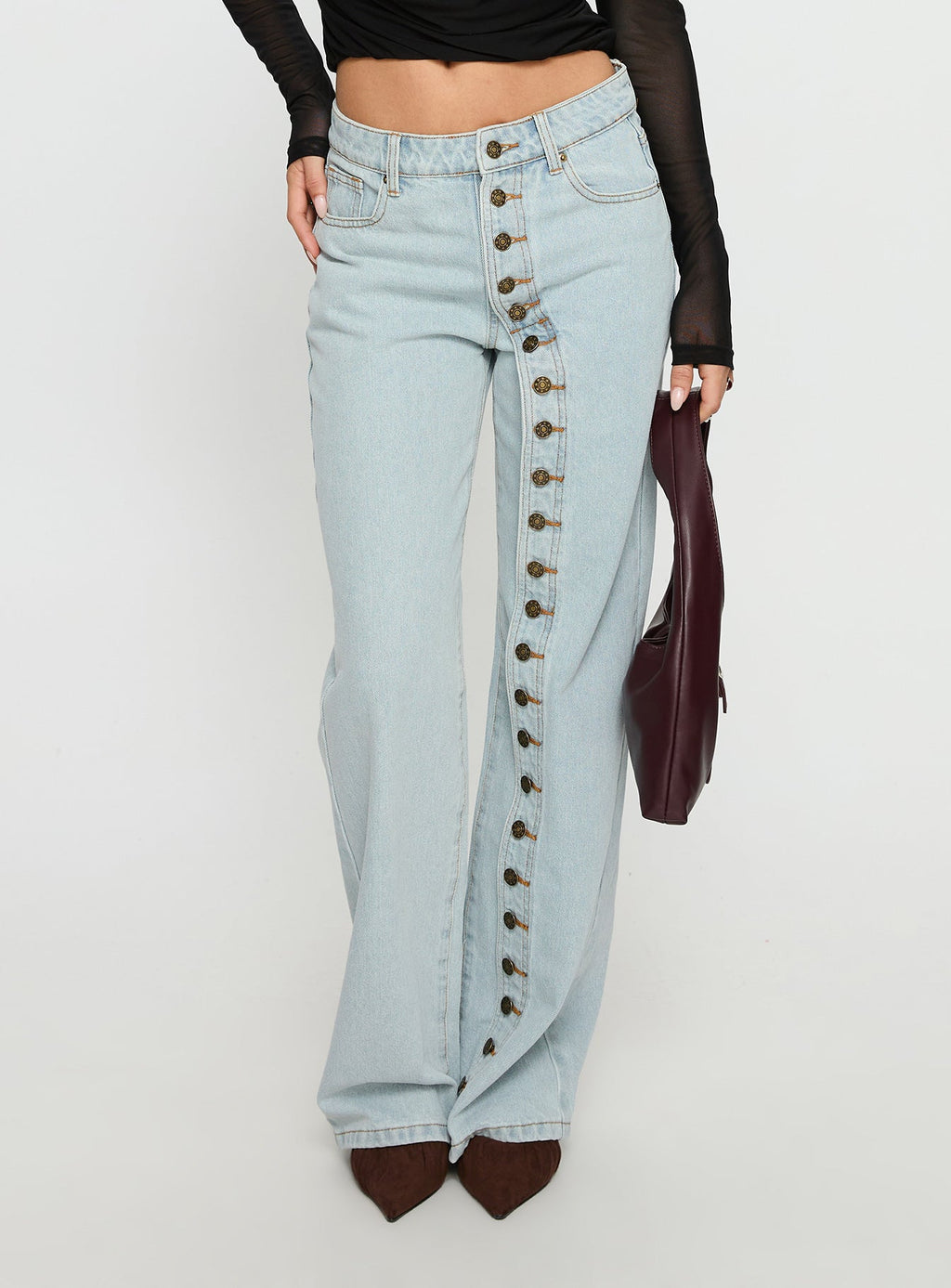 Penny Mid Rise Straight Leg Jeans Light Denim