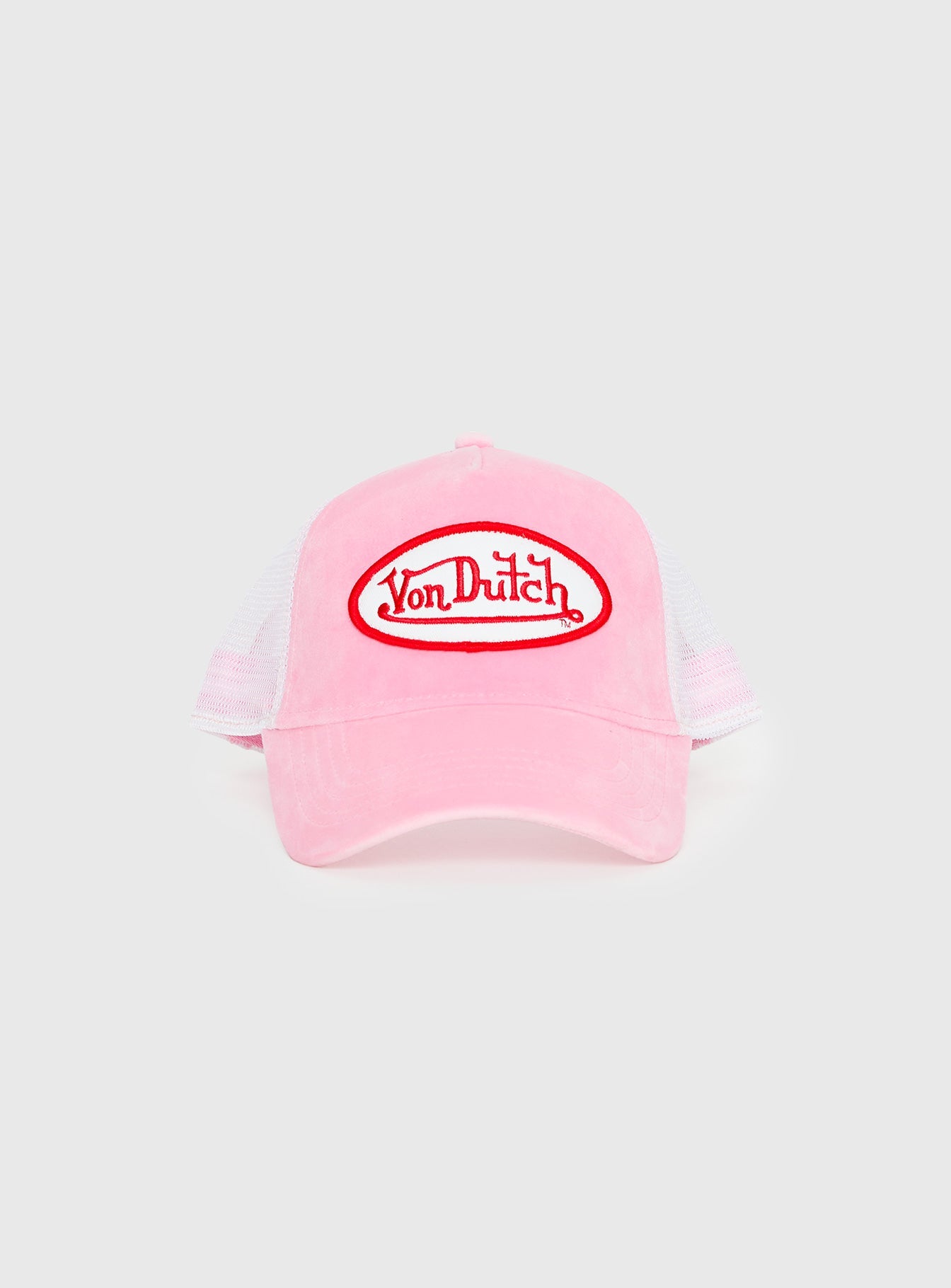 Von Dutch Velvet Trucker Hat Pink