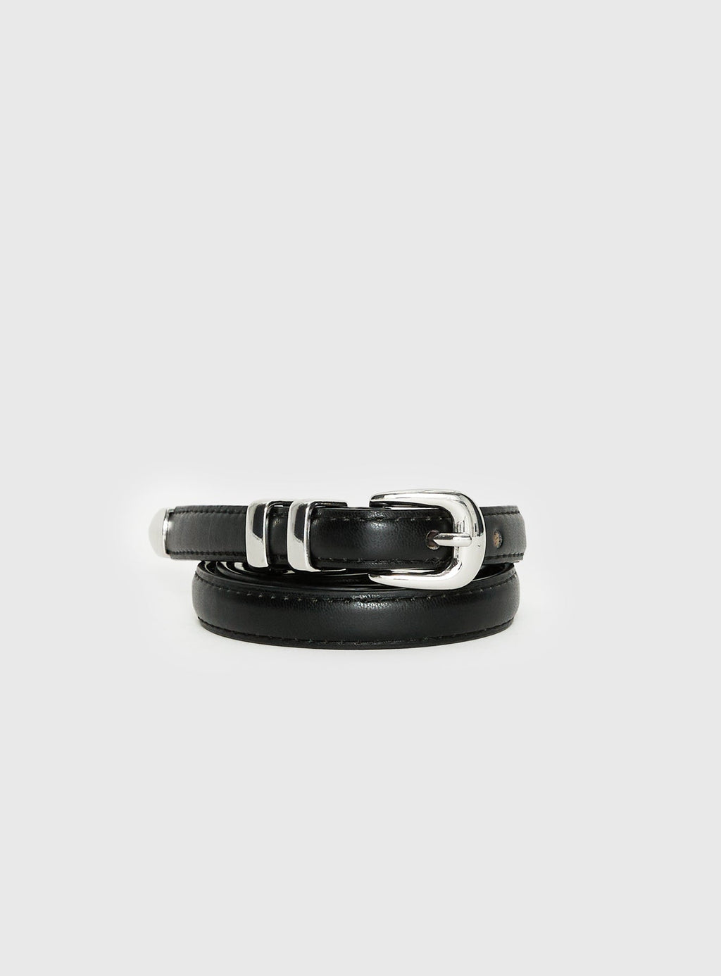 Night Changes Micro Faux Leather Belt Black