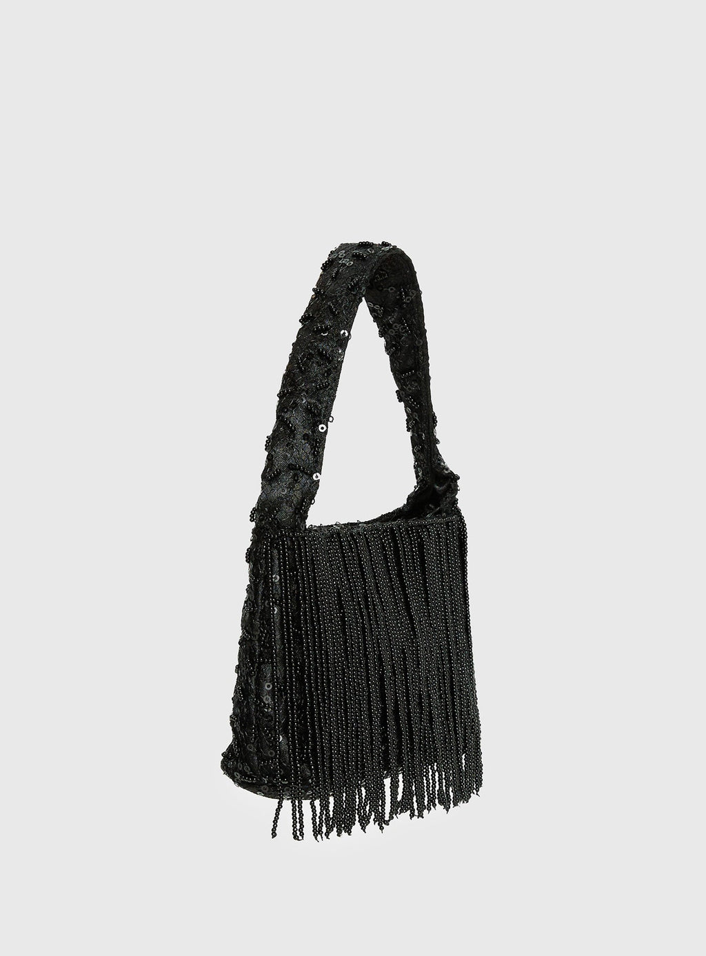 Kiss Goodbye Beaded Tassel Bag Black