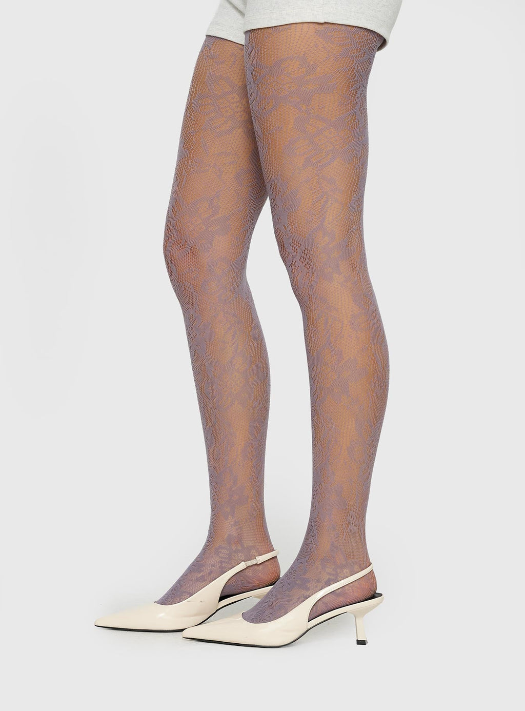 Ammelia Sheer Lace Tights Grey