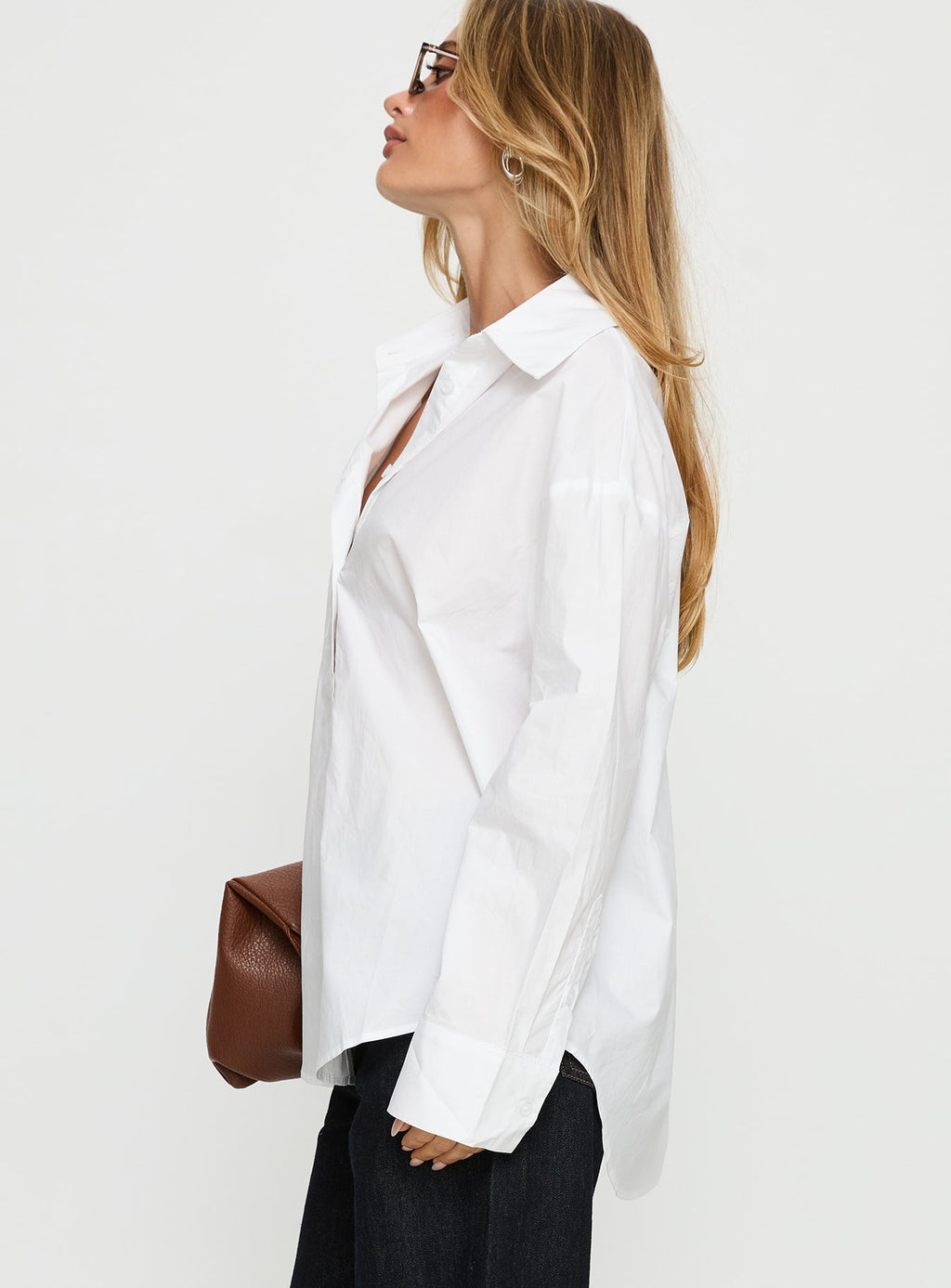 Kodhi Oversized Long Sleeve Top White