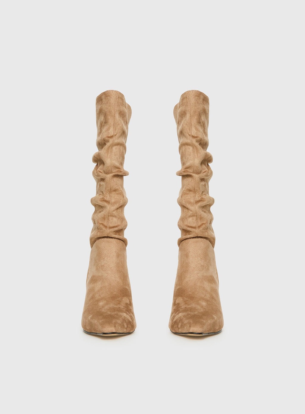 Such A Charmer Faux Suede Scrunch Boot Tan