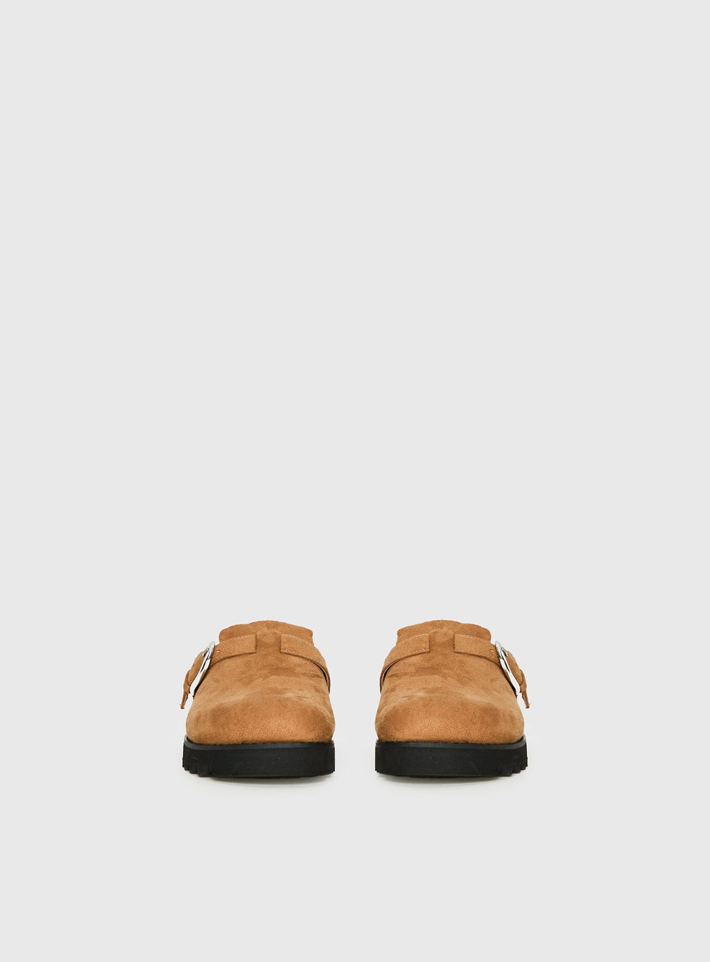 Raxton Faux Suede Clogs Brown