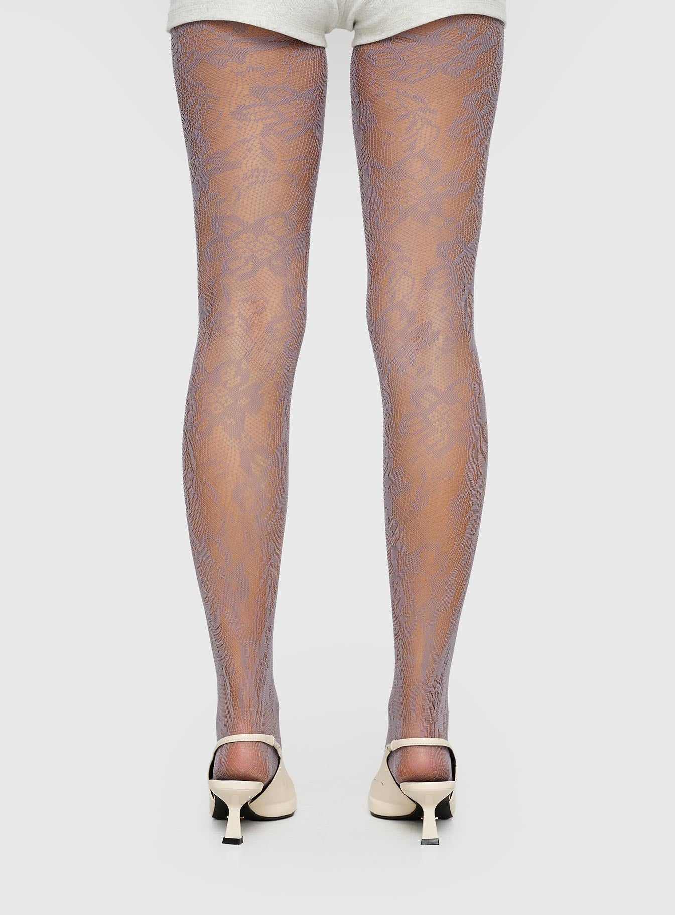 Ammelia Sheer Lace Tights Grey