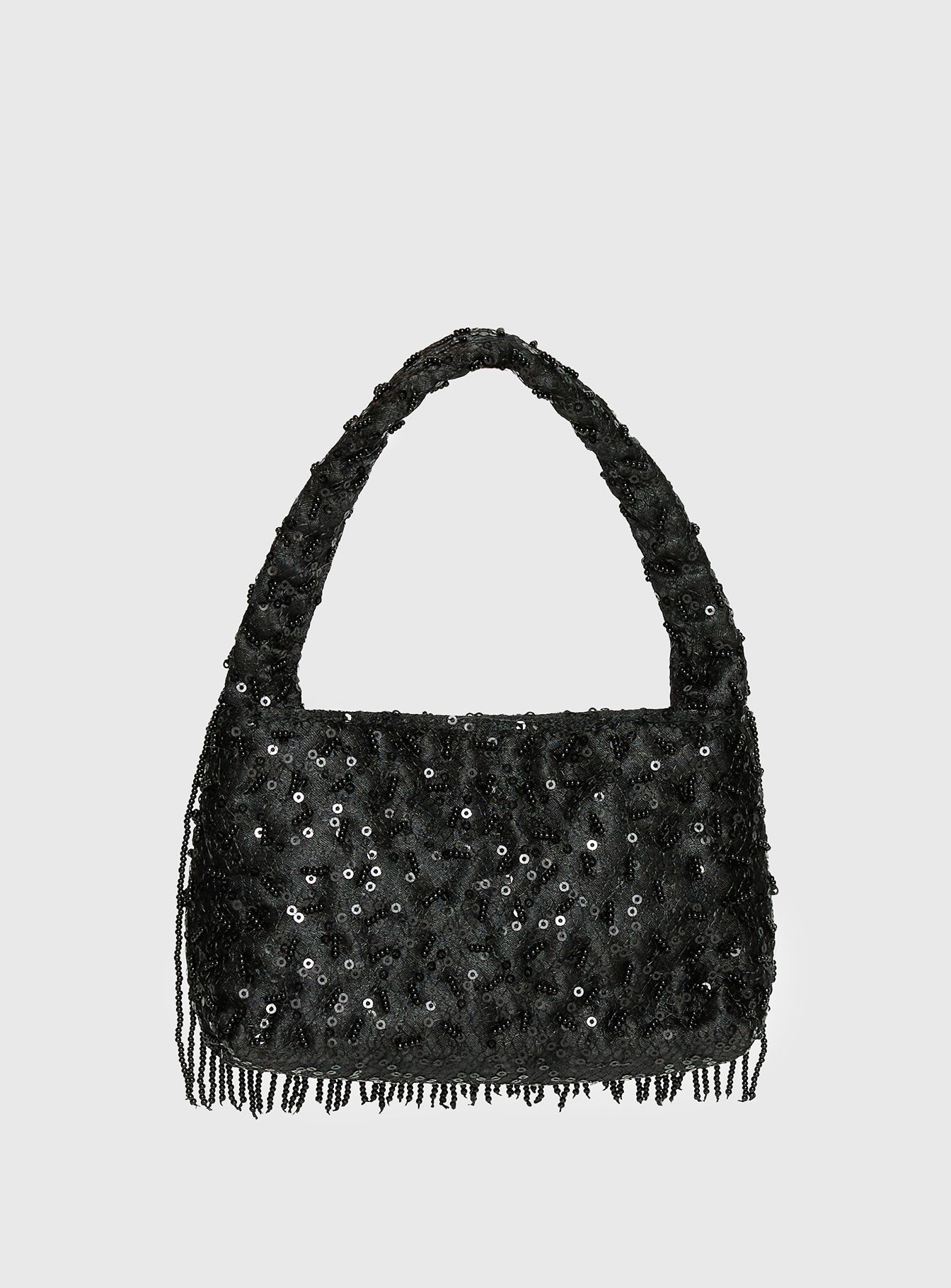 Kiss Goodbye Beaded Tassel Bag Black