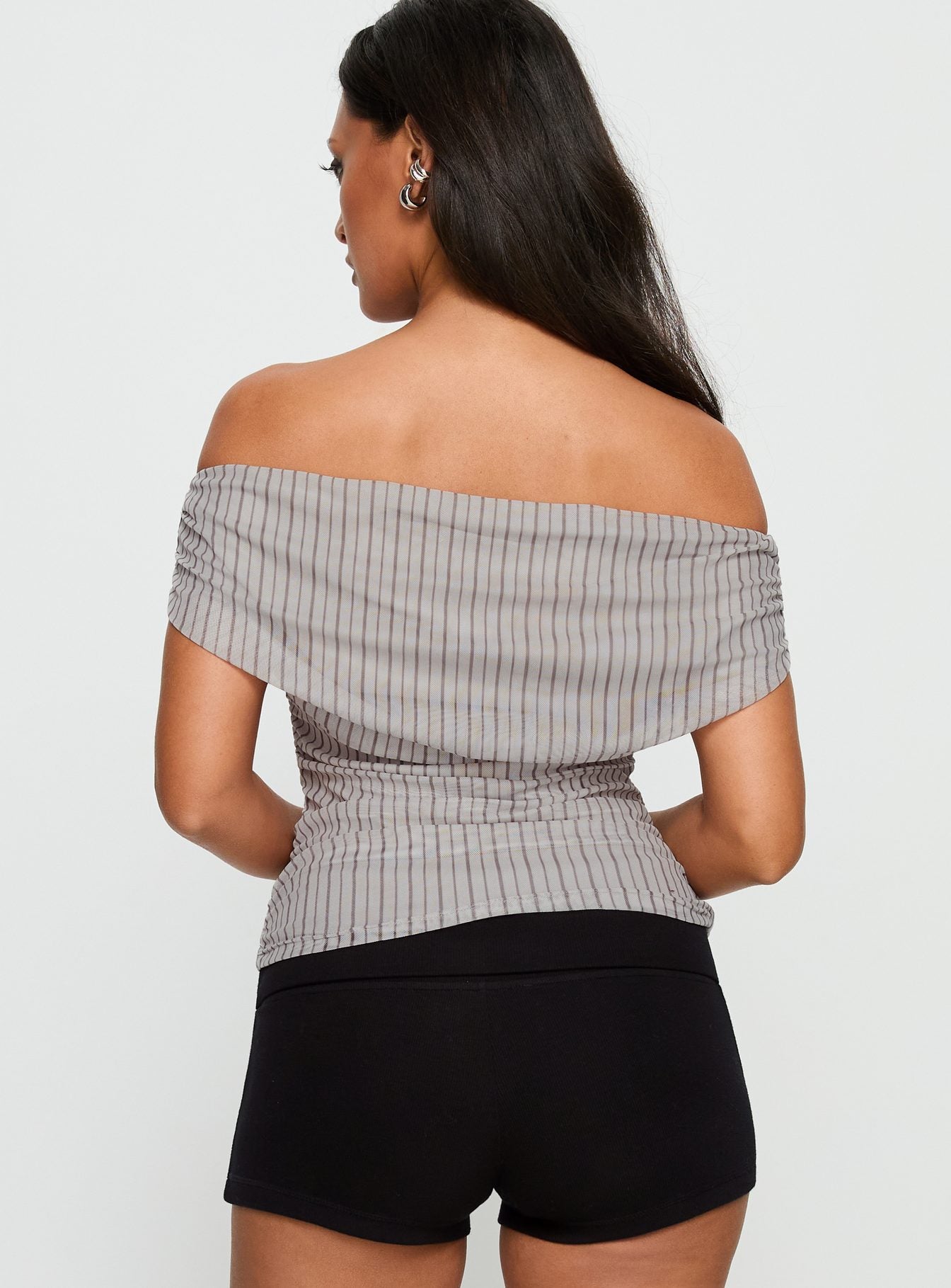 Hailley Off Shoulder Top Stripe