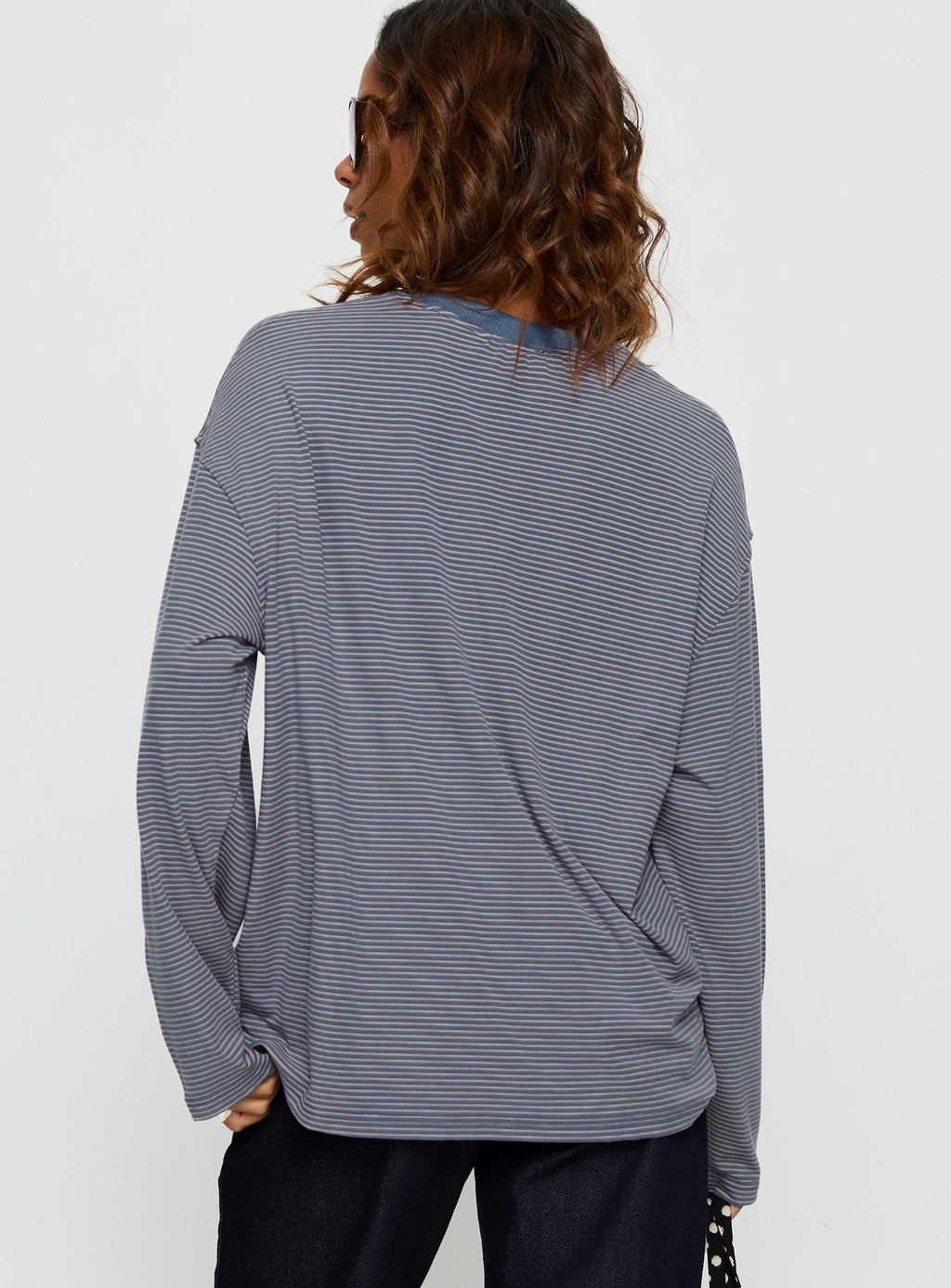 Avriana Long Sleeve Top Blue Stripe