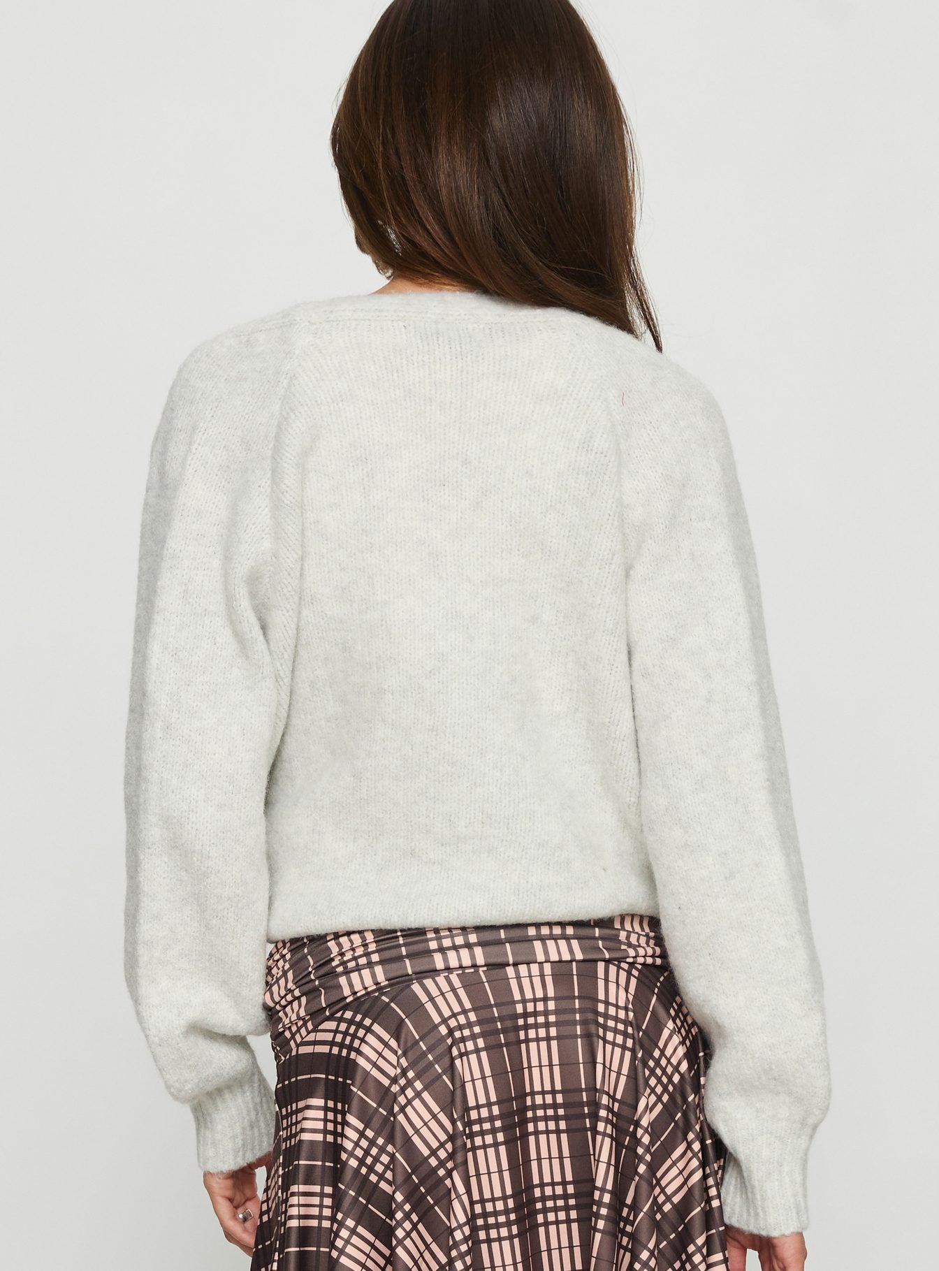 Daelan Wrap Knit Cardigan Grey Marle