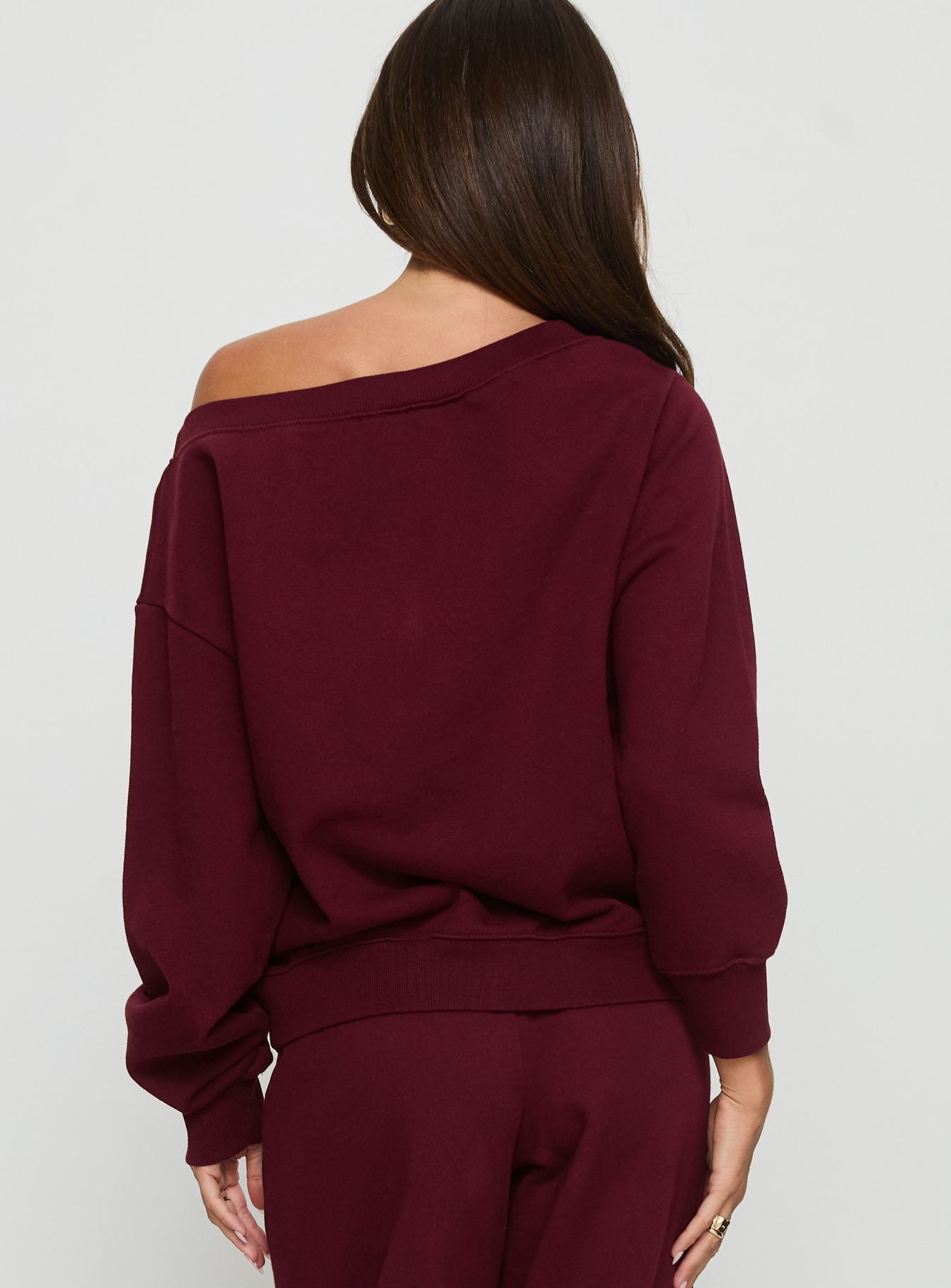 Wellness Off the Shoulder Jumper Currant