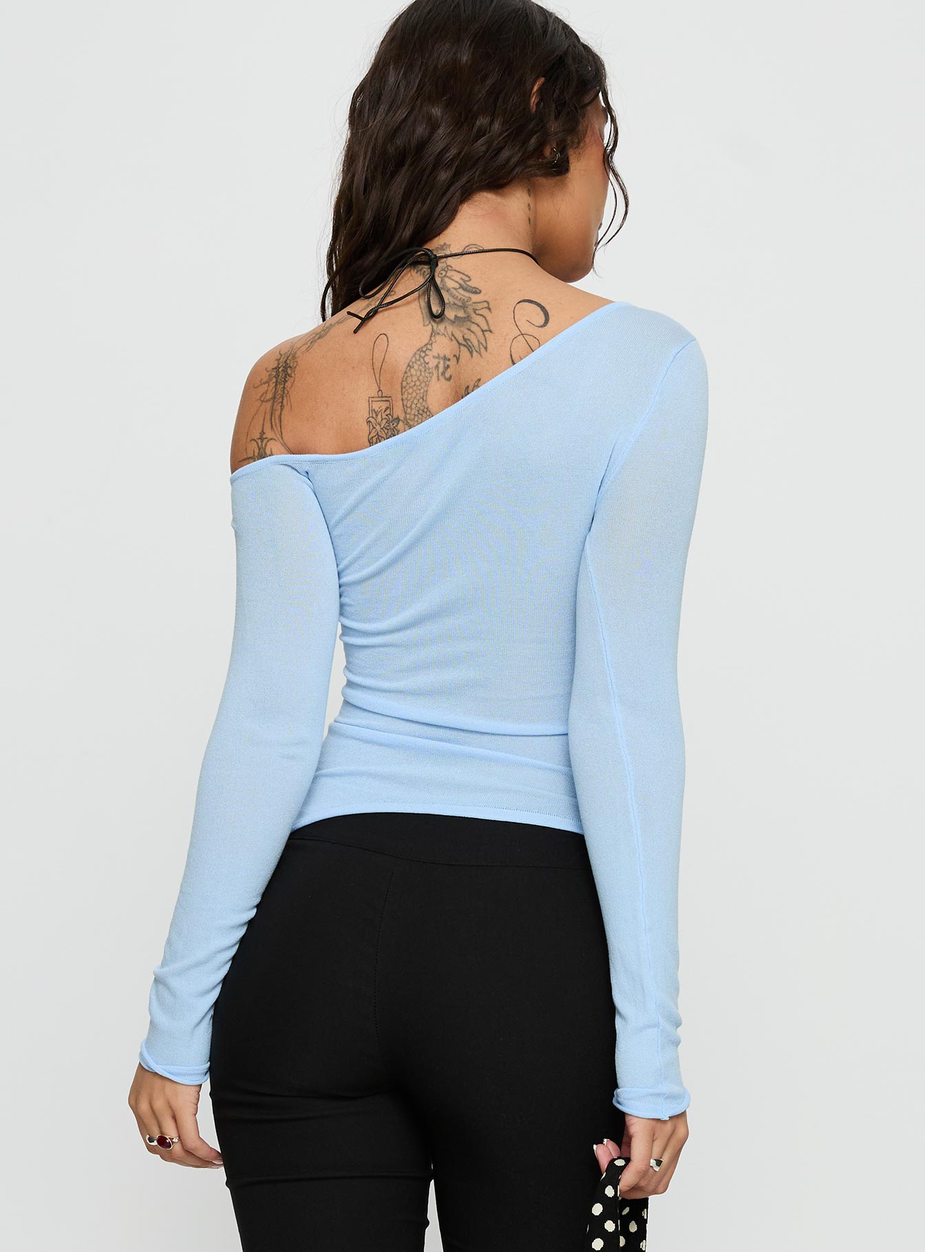 Kastor One Shoulder Long Sleeve Top Blue