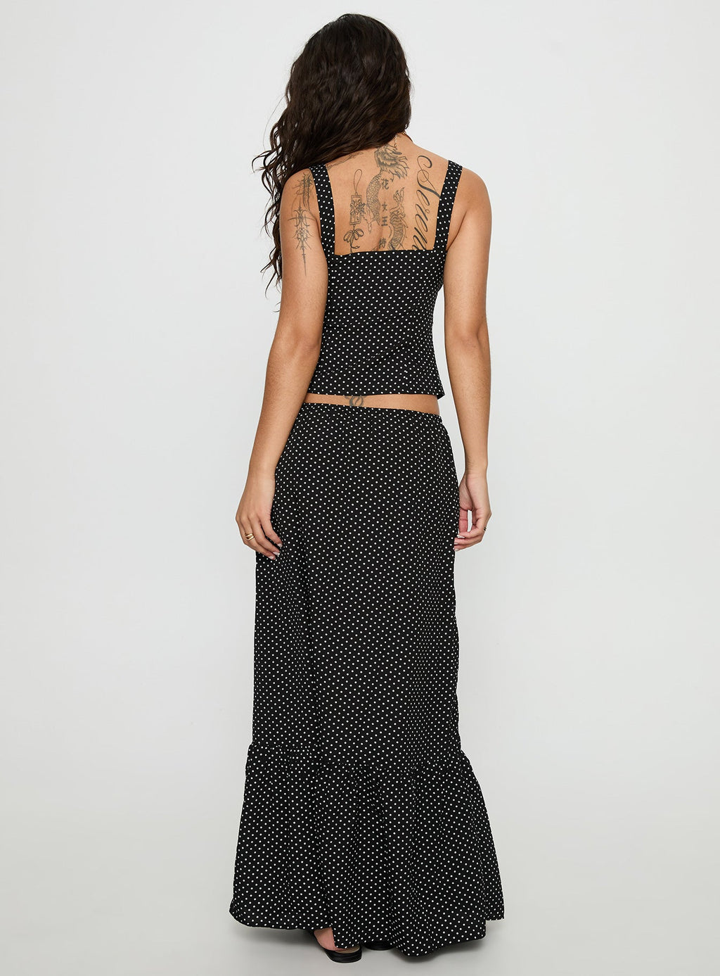 Modern Girl Maxi Skirt Black / Polka Dot