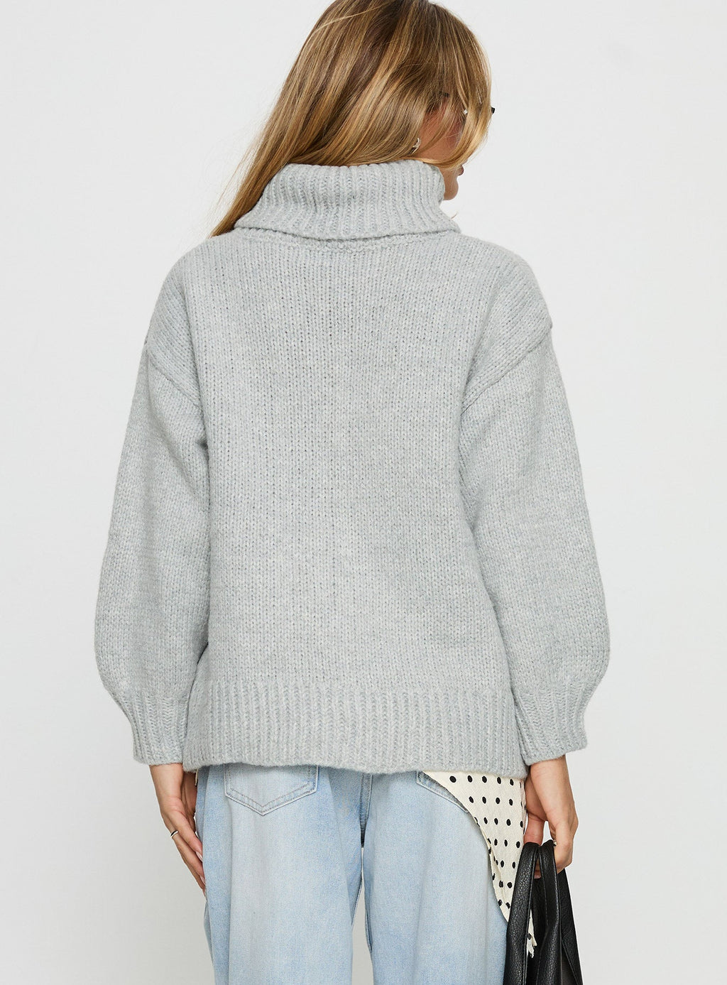 Let Love In Knit Sweater Grey