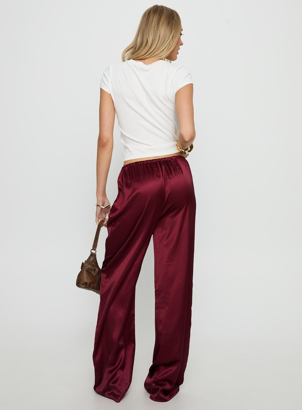 Soulstar Satin Pants Wine