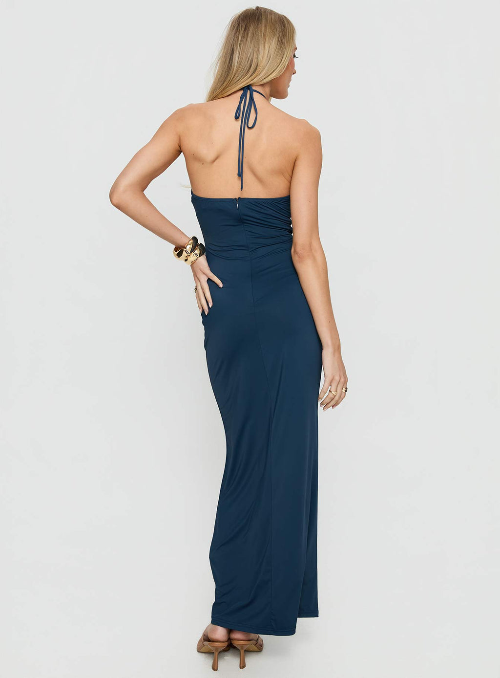 Kaydiana Halter Keyhole Maxi Dress Navy
