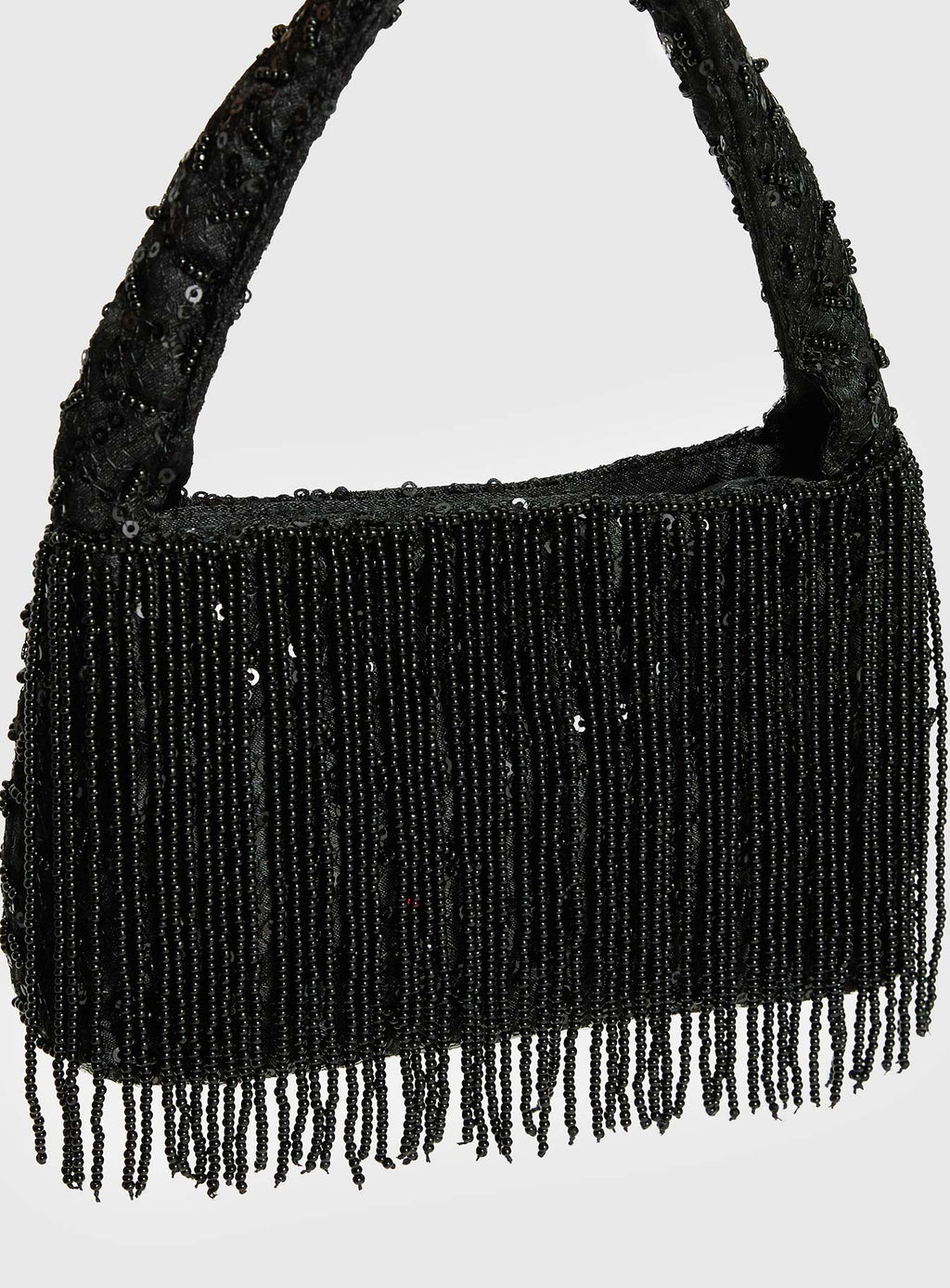Kiss Goodbye Beaded Tassel Bag Black