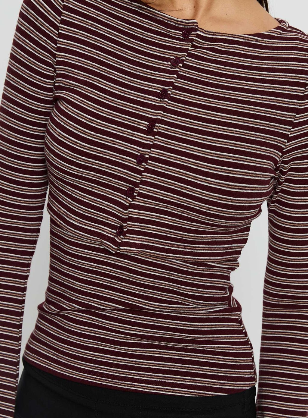 Spence Layered Cardigan Top Multi Stripe