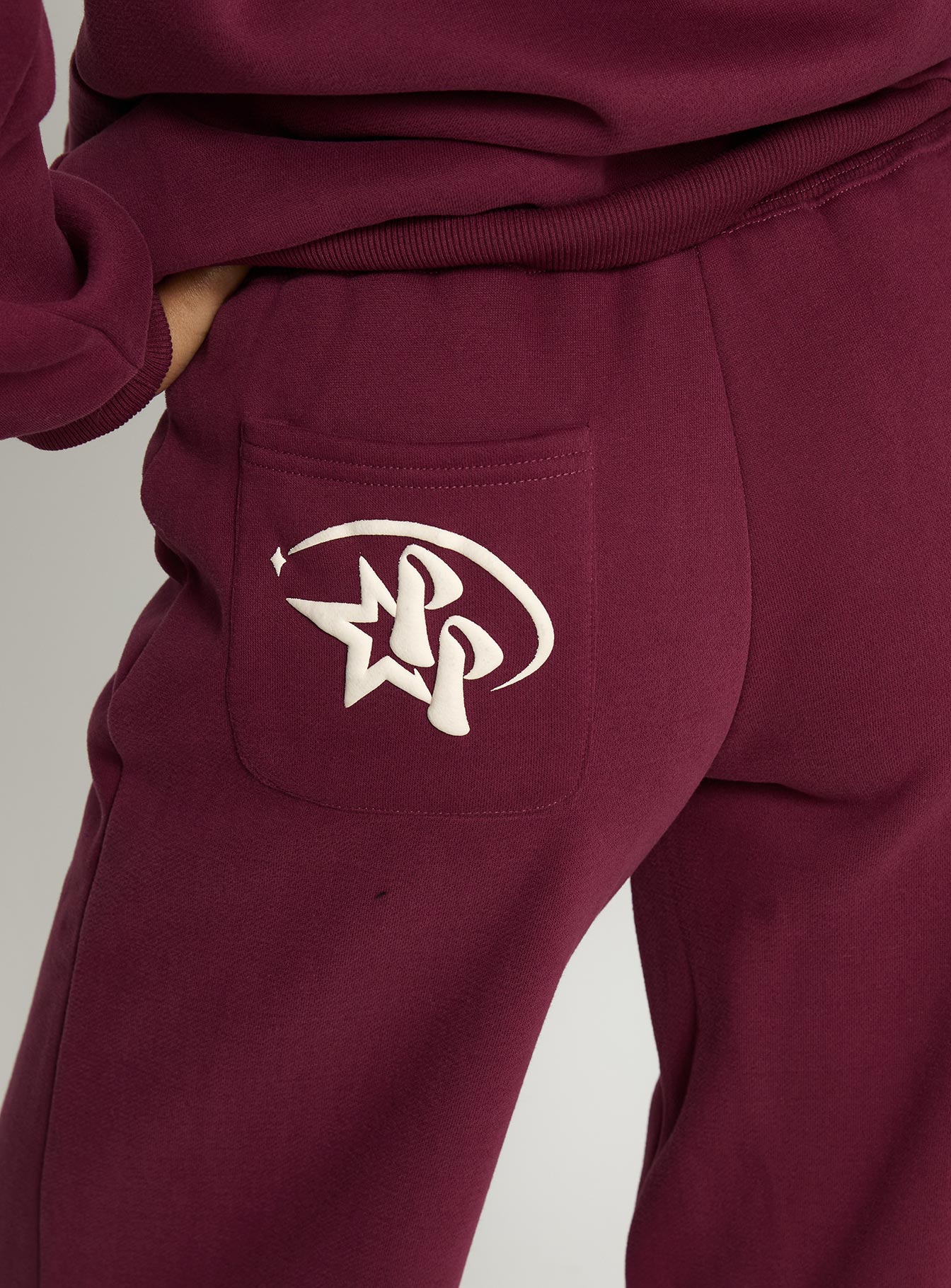 Princess Polly Stargirl Wide Leg Sweat Pants Burgundy