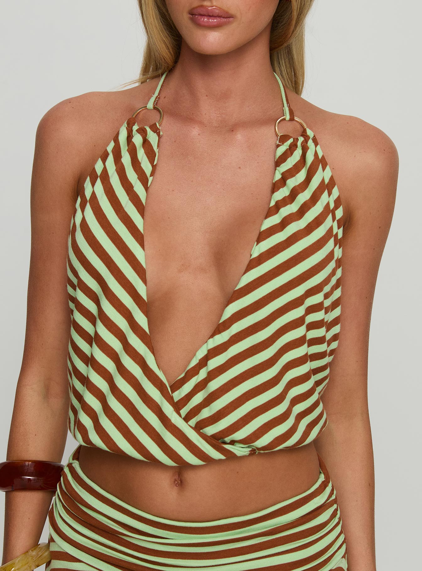 Desire More Plunge Neck Top Multi