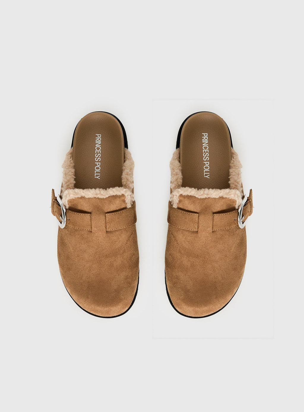 Raxton Faux Suede Clogs Brown