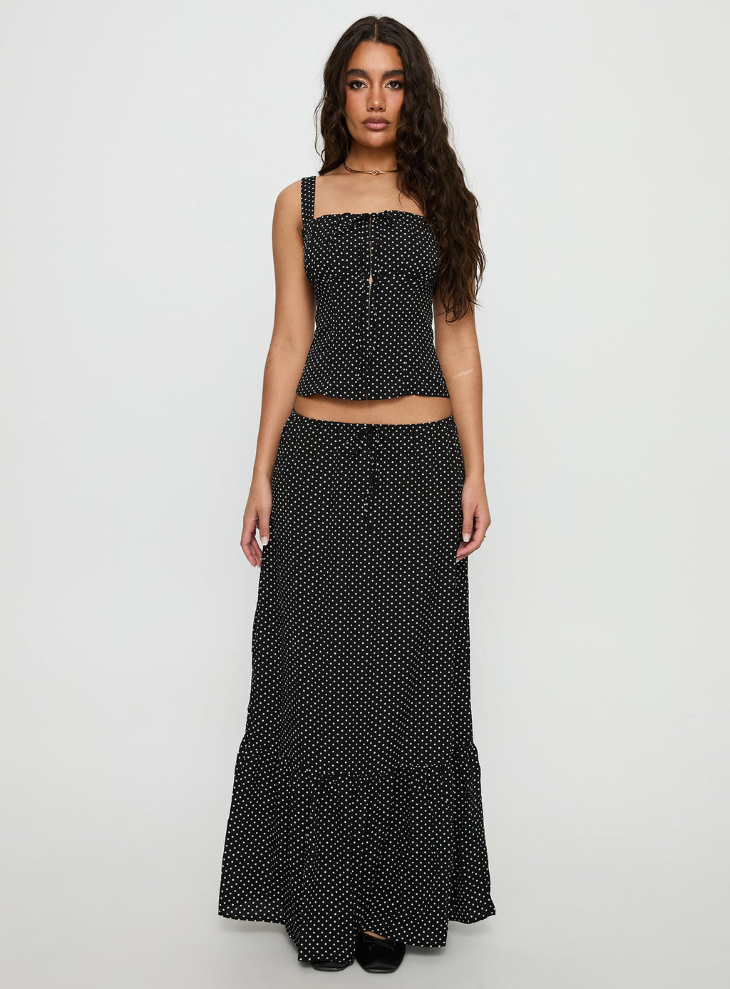 Modern Girl Top Black Polka